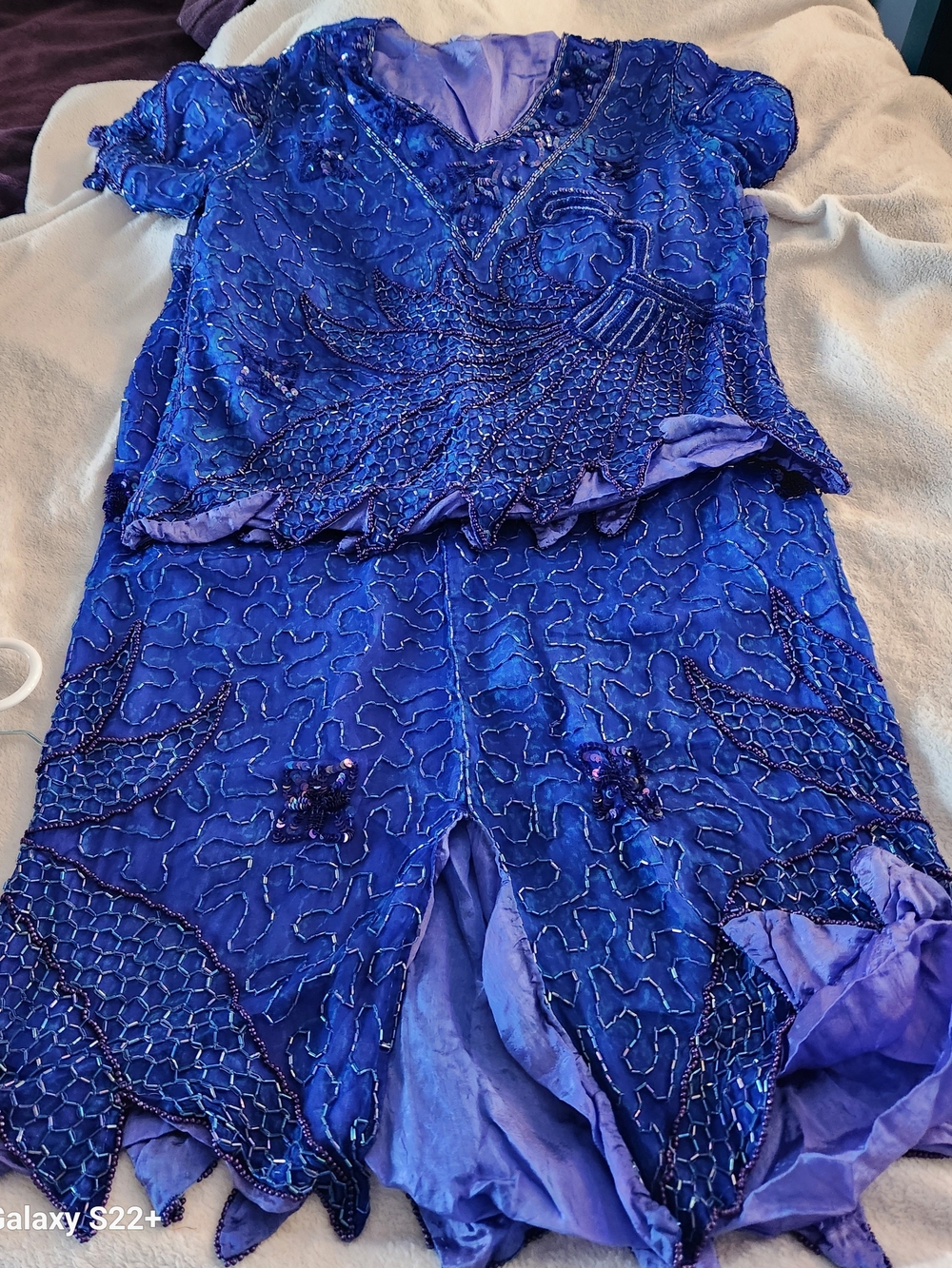Vintage 1980s Mark & John beaded two pc skirt set Beaded